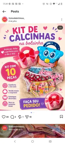 Calcinhas infantil
