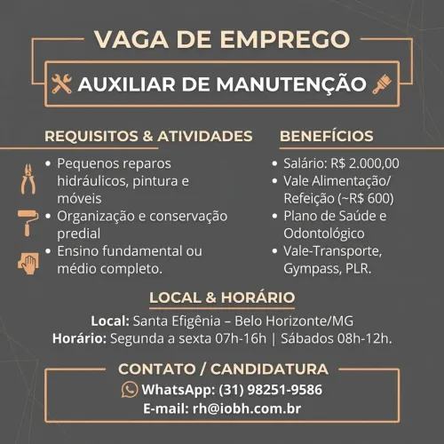 AUXILIAR DE MANUTENÇÃO