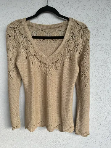 Blusa feminina tricô bege