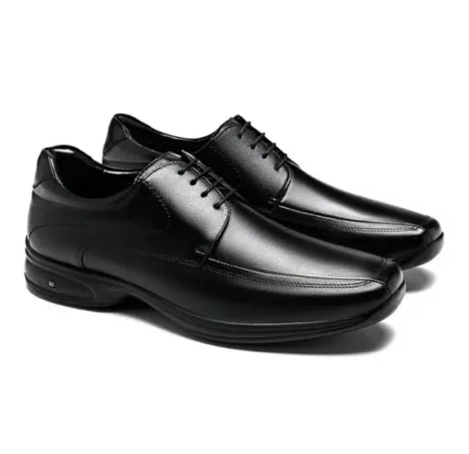 Sapato Social Couro Preto 3d Vision - Com Cadarço Jotape N.39
