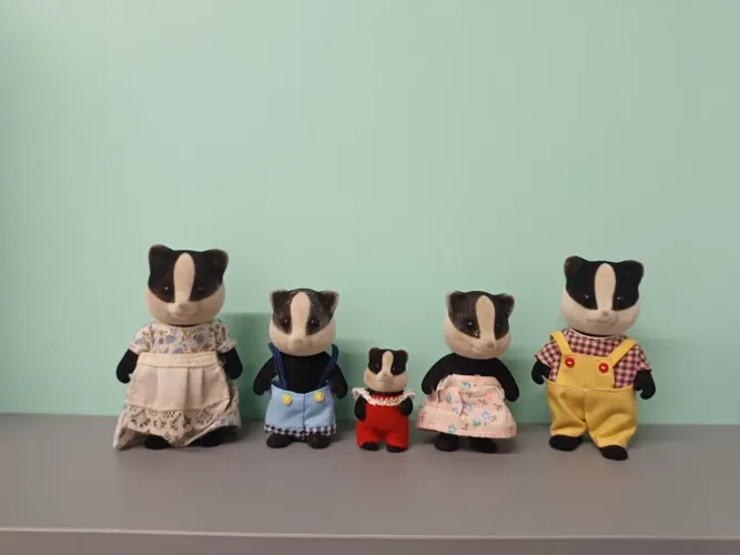 Famila de texugos vintages sylvanian family