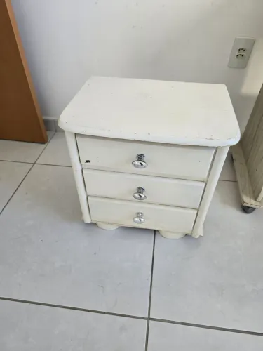 Mesa Cabeceira, 3 Gavetas, Office White