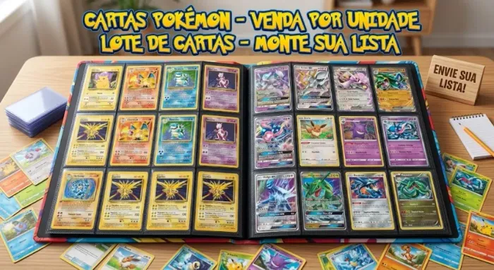 Lote de Cartas Pokémon - Monte sua lista / Venda por unidade