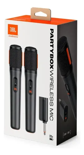 Microfone Jbl Duplo S/ Fio Wireless Jbl Micbr2 Karaokê Party
