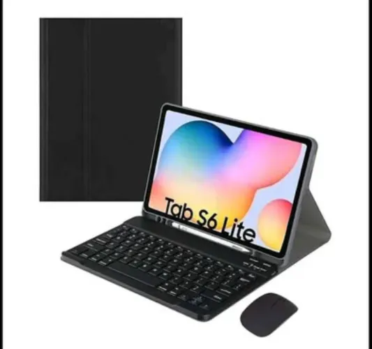Tablet Samsung S6Lite com capa, teclado e caneta