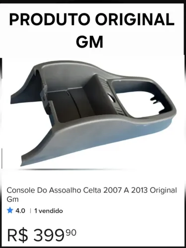 CONSOLE DO ASSOALHO, DO CELTA 2007 A 2013 ,MARCA ORIGINAL DA ,GM
