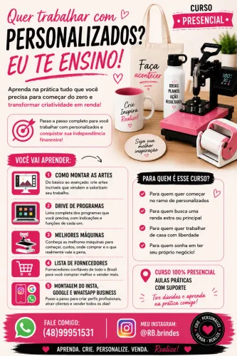 Curso para Loja de Brindes - Sublimação e Transfer