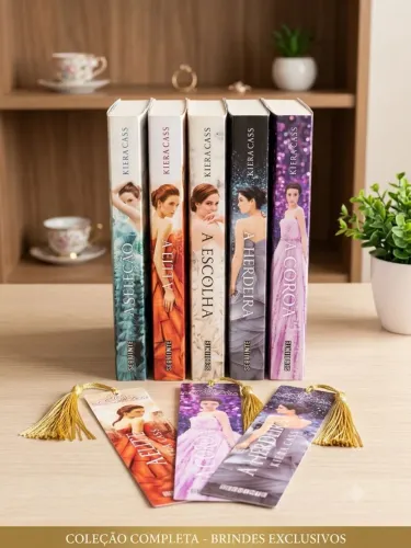 Coleção Completa 5 Livros A Seleção - Kiera Cass + 3 Marcadores Luxo de Brinde
