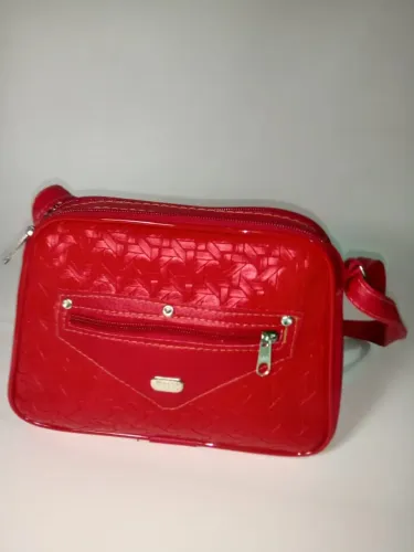 Bolsa feminina de ombro, pequena com bolsos com zíper 