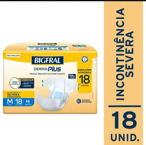 Fralda Bigfral Derma Plus Econômica M 18 Unidades