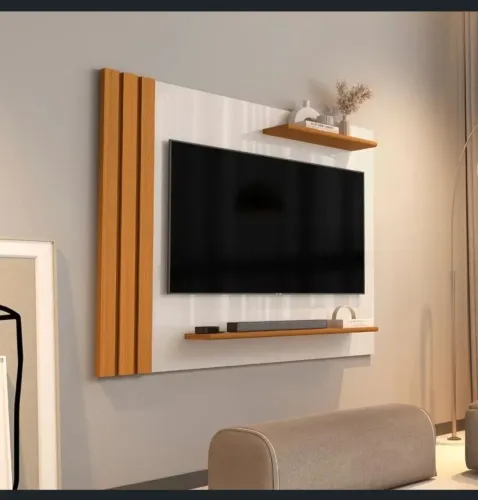 Painel para TV 55 polegadas com detalhes ripado
