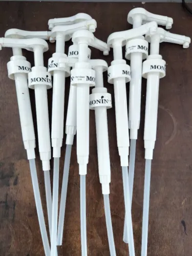 Bomba Pump Dosador Branco 5ml Xarope Monin Vidros - Kit C/ 9