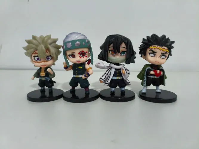 04 personagens Kimetsu no Yaiba Hashiras 07cm PVC 