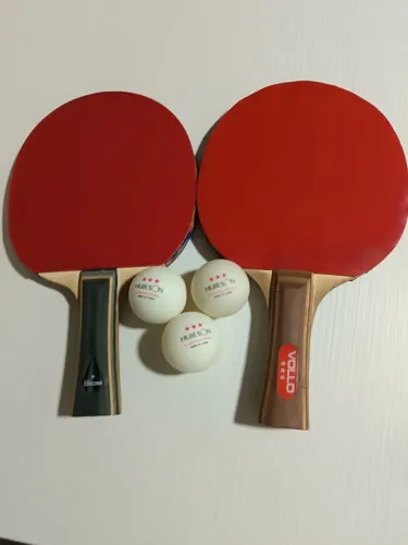 2 raquete de tênis de mesa/ping pong + 3 bolinhas profissionais