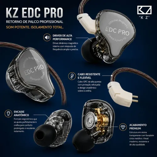 Fone KZ EDC PRO sem MIC