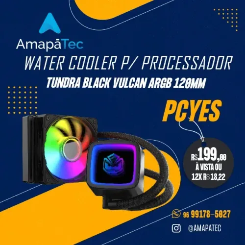 Water Cooler PCyes Tundra Black Vulcan ARGB 120mm