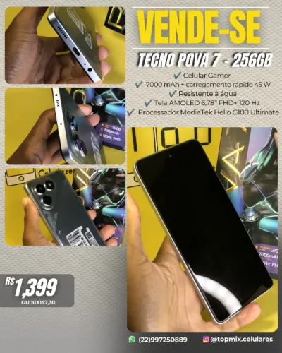 Celular Gamer TECNO POVA 7 - 256GB