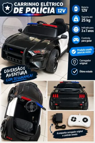 CARRINHO DE POLÍCIA ELÉTRICO INFANTIL