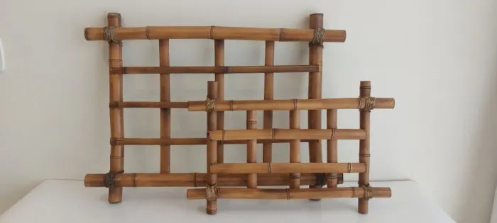 2 Suportes de bambu para plantas (parede)