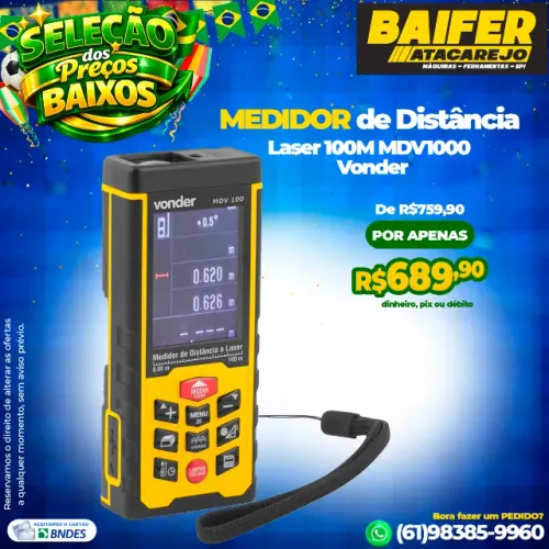 Medidor de Distância Laser 100M MDV1000 Vonder