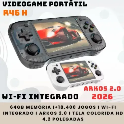 R46H 64GB Console Portátil com 20.000 Jogos Tela 4.2 IPS Linux Retrô WI-FI INTEGRADO