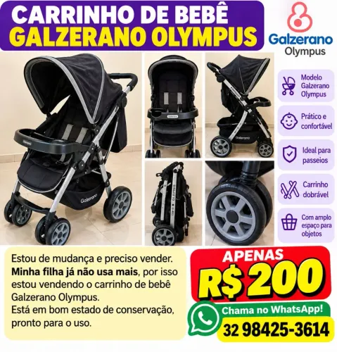 Carrinho de Bebê Galzerano Olympus - R$ 200