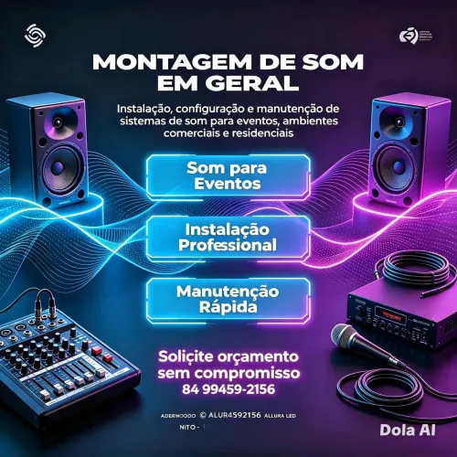 Manutenção e instalação de som residencial ou PA