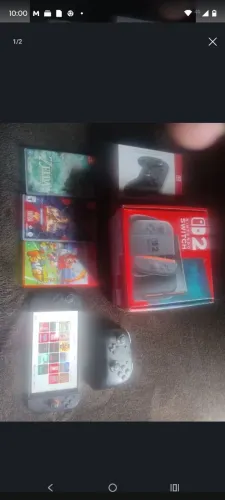 Switch 2 nacional completo com 4 jogos físicos mais pro controle 2