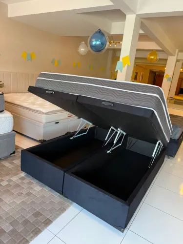 Cama box QUEEN BAÚ COM COLCHÃO SEMINOVO - Entrego!
