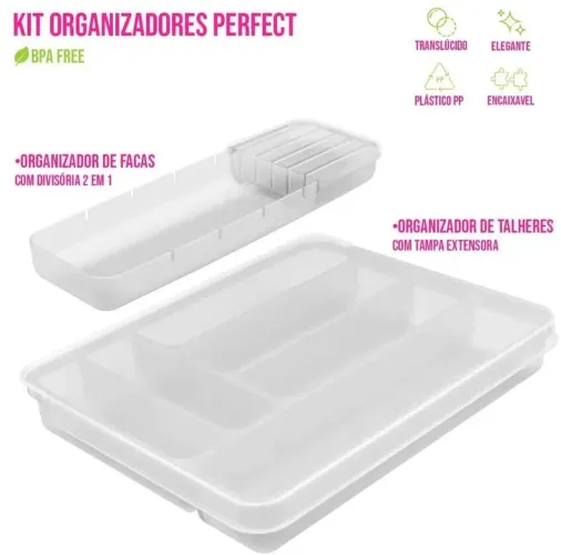 Kit de Organizadores de talheres e facas brinox<br><br>Conexão Bluetooth 5.0, Abre pelo Celular