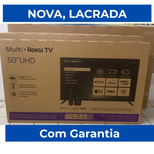 Smart TV Multi 50 4K DLED Roku TV Controle por Voz | Alexa | Wi-Fi | Nova