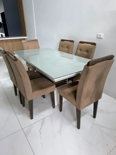 Mesa de jantar retangular 6 lugares