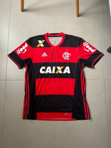 Camisa Flamengo Willian Arão de jogo autografada pelo ídolo