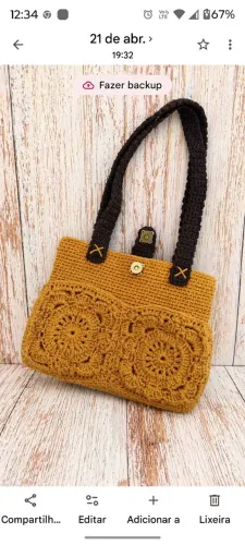 Bolsa feita em crochê
