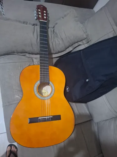 Violão gianini start n14 + capa semiacochoada + estante partitura + suporte violão