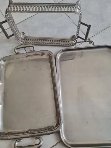Bandejas inox e porta pirex