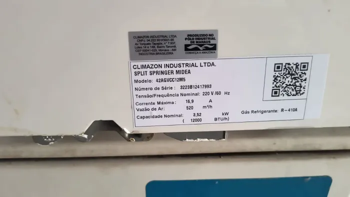 Vendo ar split 12 BTUs inverter 2200mil instalado