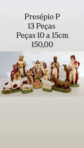 Presépio Natálino P, em Gesso. PINTURA ARTESANAL