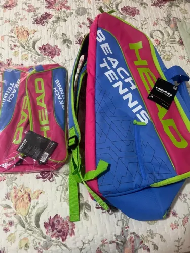 Mochila/Raqueteira head beach tennis concept azul/rosa + mini bag head beach concept
