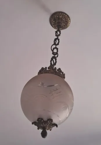 Lustre Antigo em Bronze e Cristal belíssima peça