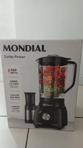 Liquidificador Mondial Turbo Power 2,2L, Faca Inox e Filtro para Sucos