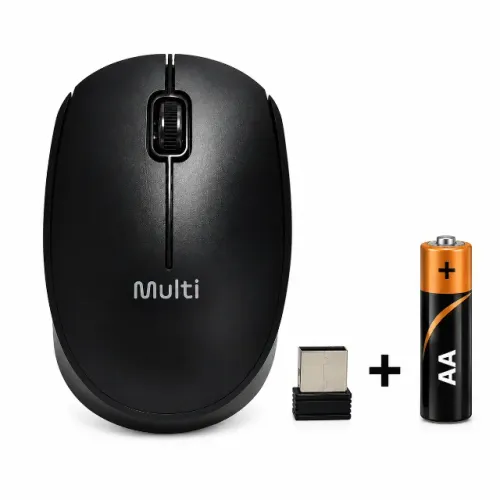 Mouse Sem Fio USB 2.4GHz 1600 DPI Preto Multilaser + Pilha