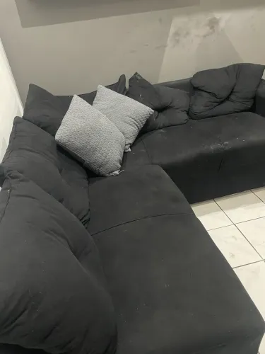 Sofá de canto com puff 