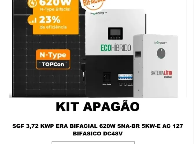 Energia Solar Kit Off Grid com bateria
