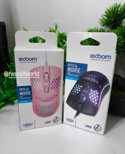 Mouse Gamer RGB óptico com fio 1600DPI.