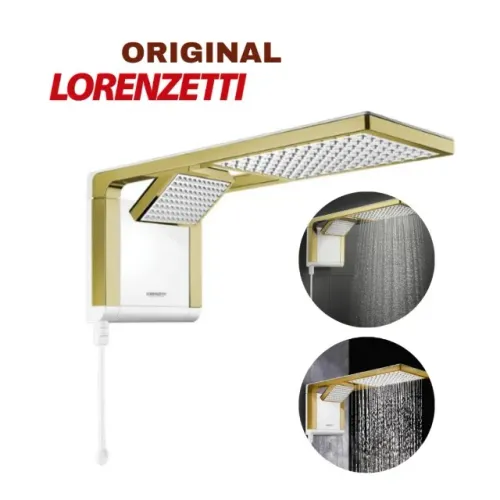  Chuveiro Eletrônico Lorenzetti Acqua Duo Ultra 220V 7800W Branco/Matte Gold Chuveiro Elet