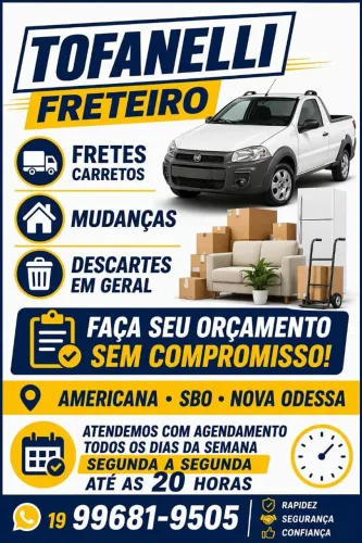 Fretes carretos mudanças