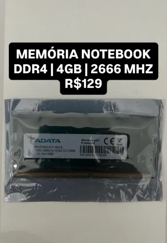 Memória notebook Ddr4 4gb \ R$129