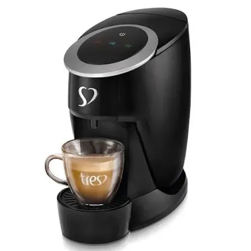 Cafeteira Tres Corações Touch automática preta para cápsulas monodose 110v 