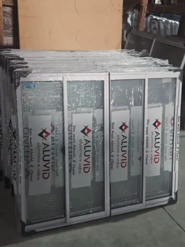 Janela aluminio 4 folhas vidro 3mm 1x120 e 1x150